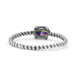 Art Deco Rope Oval Statement Fashion Oxidized Thumb Ring Solid 925 Sterling Silver