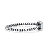 Art Deco Rope Oval Statement Fashion Oxidized Thumb Ring Solid 925 Sterling Silver