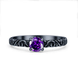 Art Deco Vintage Style Thumb Ring Statement Fashion Oxidized Round Solid 925 Sterling Silver