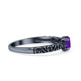 Art Deco Vintage Style Thumb Ring Statement Fashion Oxidized Round Solid 925 Sterling Silver
