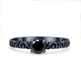 Art Deco Vintage Style Thumb Ring Statement Fashion Oxidized Round Solid 925 Sterling Silver
