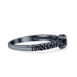 Art Deco Vintage Style Thumb Ring Statement Fashion Oxidized Round Solid 925 Sterling Silver