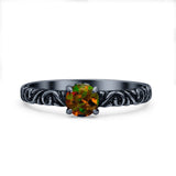 Art Deco Vintage Style Thumb Ring Statement Fashion Oxidized Round Solid 925 Sterling Silver