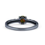 Art Deco Vintage Style Thumb Ring Statement Fashion Oxidized Round Solid 925 Sterling Silver