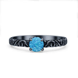 Art Deco Vintage Style Thumb Ring Statement Fashion Oxidized Round Solid 925 Sterling Silver