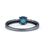 Art Deco Vintage Style Thumb Ring Statement Fashion Oxidized Round Solid 925 Sterling Silver