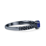 Art Deco Vintage Style Thumb Ring Statement Fashion Oxidized Round Solid 925 Sterling Silver
