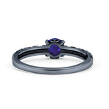 Art Deco Vintage Style Thumb Ring Statement Fashion Oxidized Round Solid 925 Sterling Silver