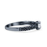 Art Deco Vintage Style Thumb Ring Statement Fashion Oxidized Round Solid 925 Sterling Silver