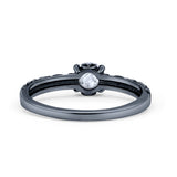 Art Deco Vintage Style Thumb Ring Statement Fashion Oxidized Round Solid 925 Sterling Silver