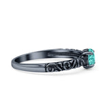 Art Deco Vintage Style Thumb Ring Statement Fashion Oxidized Round Solid 925 Sterling Silver