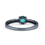 Art Deco Vintage Style Thumb Ring Statement Fashion Oxidized Round Solid 925 Sterling Silver