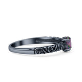 Art Deco Vintage Style Thumb Ring Statement Fashion Oxidized Round Solid 925 Sterling Silver