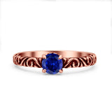 Art Deco Vintage Style Thumb Ring Statement Fashion Oxidized Round Solid 925 Sterling Silver