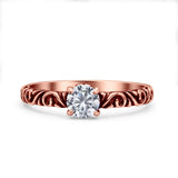 Art Deco Vintage Style Thumb Ring Statement Fashion Oxidized Round Solid 925 Sterling Silver
