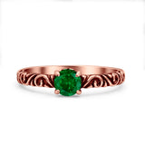 Art Deco Vintage Style Thumb Ring Statement Fashion Oxidized Round Solid 925 Sterling Silver