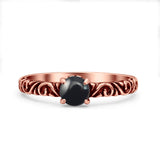 Art Deco Vintage Style Thumb Ring Statement Fashion Oxidized Round Solid 925 Sterling Silver