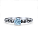 Art Deco Vintage Style Thumb Ring Statement Fashion Oxidized Round Solid 925 Sterling Silver