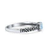 Art Deco Vintage Style Thumb Ring Statement Fashion Oxidized Round Solid 925 Sterling Silver