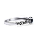 Art Deco Vintage Style Thumb Ring Statement Fashion Oxidized Round Solid 925 Sterling Silver