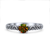 Art Deco Vintage Style Thumb Ring Statement Fashion Oxidized Round Solid 925 Sterling Silver