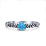 Art Deco Vintage Style Thumb Ring Statement Fashion Oxidized Round Solid 925 Sterling Silver