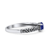 Art Deco Vintage Style Thumb Ring Statement Fashion Oxidized Round Solid 925 Sterling Silver