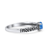 Art Deco Vintage Style Thumb Ring Statement Fashion Oxidized Round Solid 925 Sterling Silver