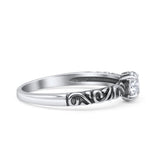 Art Deco Vintage Style Thumb Ring Statement Fashion Oxidized Round Solid 925 Sterling Silver