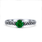 Art Deco Vintage Style Thumb Ring Statement Fashion Oxidized Round Solid 925 Sterling Silver