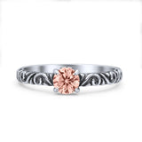 Art Deco Vintage Style Thumb Ring Statement Fashion Oxidized Round Solid 925 Sterling Silver