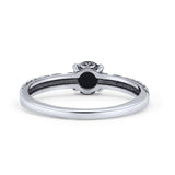 Art Deco Vintage Style Thumb Ring Statement Fashion Oxidized Round Solid 925 Sterling Silver