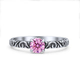 Art Deco Vintage Style Thumb Ring Statement Fashion Oxidized Round Solid 925 Sterling Silver