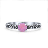Art Deco Vintage Style Thumb Ring Statement Fashion Oxidized Round Solid 925 Sterling Silver