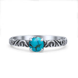 Art Deco Vintage Style Thumb Ring Statement Fashion Oxidized Round Solid 925 Sterling Silver