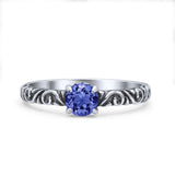 Art Deco Vintage Style Thumb Ring Statement Fashion Oxidized Round Solid 925 Sterling Silver