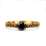 Art Deco Vintage Style Thumb Ring Statement Fashion Oxidized Round Solid 925 Sterling Silver