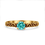 Art Deco Vintage Style Thumb Ring Statement Fashion Oxidized Round Solid 925 Sterling Silver