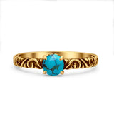 Art Deco Vintage Style Thumb Ring Statement Fashion Oxidized Round Solid 925 Sterling Silver