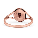 Oval Statement Fashion Thumb Ring Lab Created Opal Oxidized Solid 925 Sterling Silver