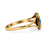 Oval Statement Fashion Thumb Ring Lab Created Opal Oxidized Solid 925 Sterling Silver