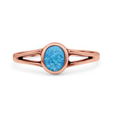 Oval Oxidized Statement Fashion Petite Dainty Thumb Ring Lab Created Opal Solid 925 Sterling Silver