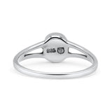 Oval Oxidized Statement Fashion Petite Dainty Thumb Ring Lab Created Opal Solid 925 Sterling Silver