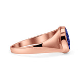 Petite Dainty Statement Fashion Oval Thumb Ring Lab Created Opal Solid 925 Sterling Silver