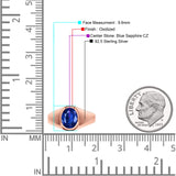 Petite Dainty Statement Fashion Oval Thumb Ring Lab Created Opal Solid 925 Sterling Silver