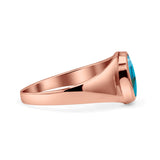 Oval Signet Ring Lab Created Gemstone 925 Sterling Silver