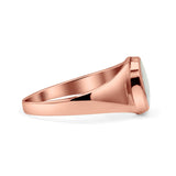 Oval Signet Ring Lab Created Gemstone 925 Sterling Silver