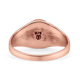 Oval Signet Ring Lab Created Gemstone 925 Sterling Silver