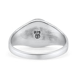 Oval Signet Ring Lab Created Gemstone 925 Sterling Silver