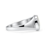 Oval Signet Ring Lab Created Gemstone 925 Sterling Silver